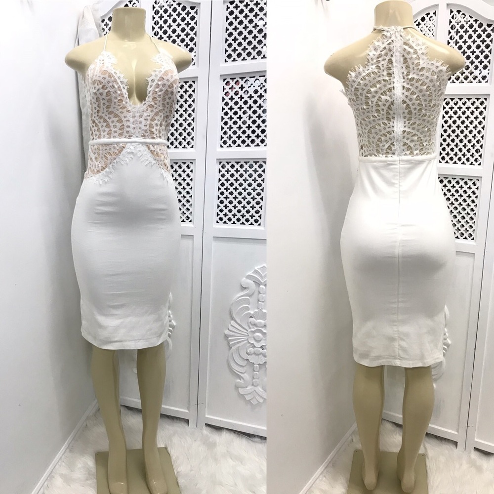 Nasty Gal Lace For Words Plunging Dress - Picture 3 of 6